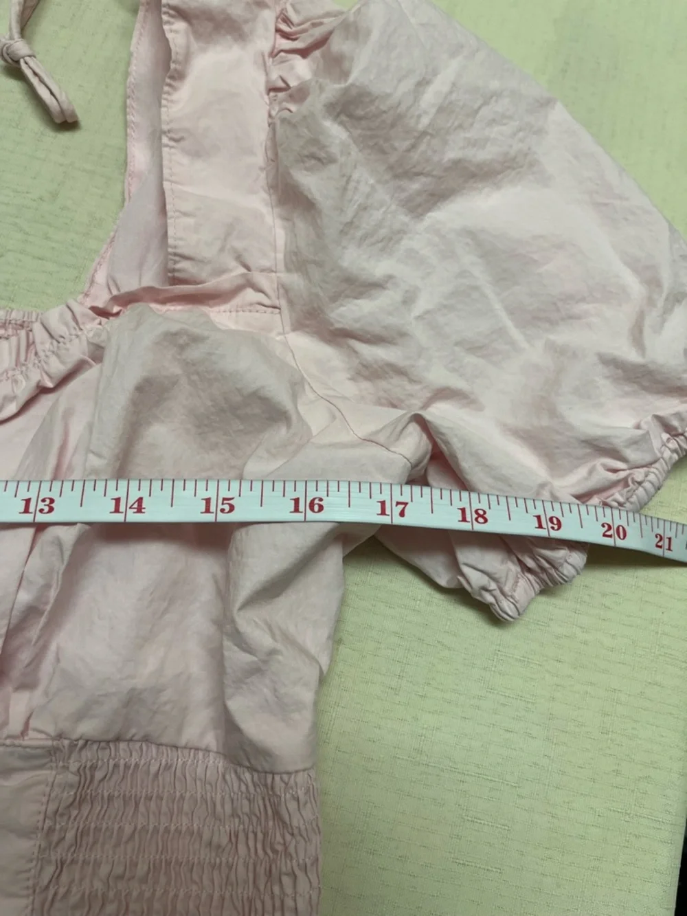 ASTR the Label L pink puff sleeve smocked poplin blouse